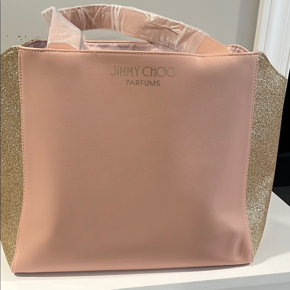 Jimmy Choo Parfums Pink and Gold Tote Bag